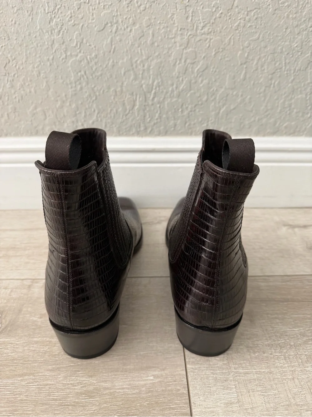 Tom Ford Brown croc leather Embossed chelsea Boots men 10.5 brown